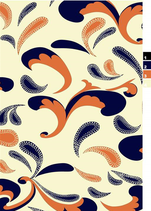 复古波浪纹面料印花素材,适用于服装印花设计的高清图案