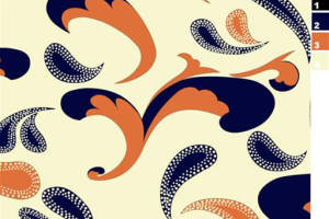 复古波浪纹面料印花素材，适用于服装印花设计的高清图案