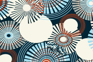 几何放射状面料印花素材，适用于春夏服装印花设计