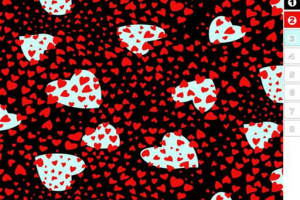 红心满版印花面料素材｜适用于T恤衬衫的服装印花设计