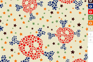 复古星形骷髅图案面料印花素材，适用于儿童服装印花设计