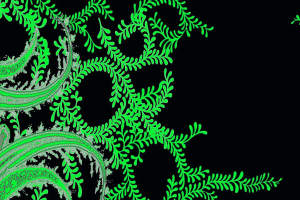 荧光绿佩斯利藤蔓面料印花素材，适用于潮流服装印花设计