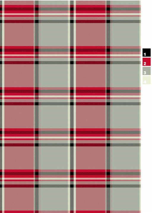 经典红灰格纹面料印花素材,适用于秋冬服装印花设计