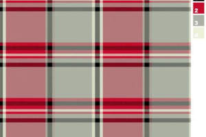 经典红灰格纹面料印花素材，适用于秋冬服装印花设计