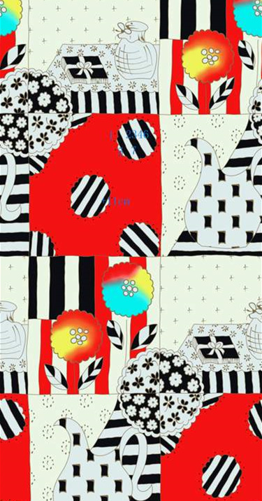 复古拼贴风面料印花素材,适用于服装印花设计的高辨识度花型图