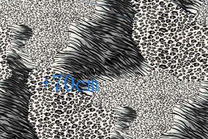 黑白斑马纹与豹纹拼接面料印花素材，适用于服装印花设计