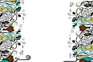 抽象波浪纹面料印花素材，适用于服装印花设计的创意花型图稿