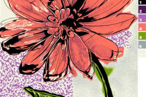 复古手绘风大朵花卉面料印花素材，适用于服装印花设计