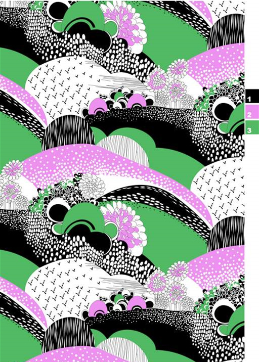 波浪层叠风面料印花素材,适用于服装印花设计的原创花型图