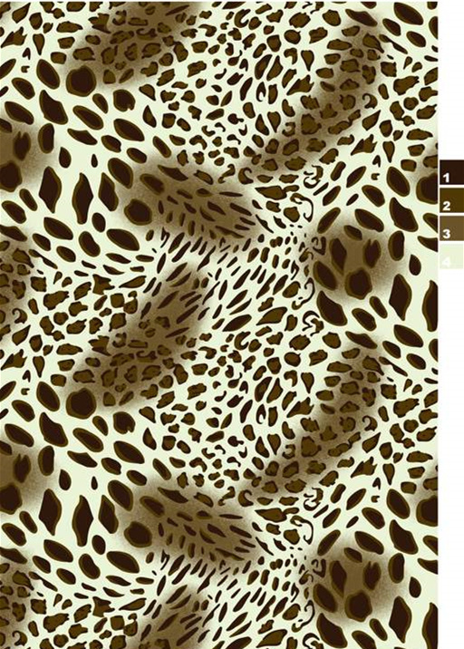复古豹纹面料印花素材图,适用于服装印花设计与数码印染