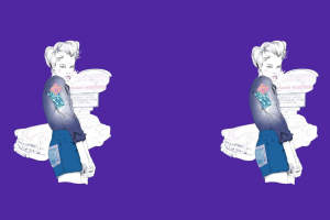 复古街头风服装印花素材图，适用于T恤与牛仔面料印花设计