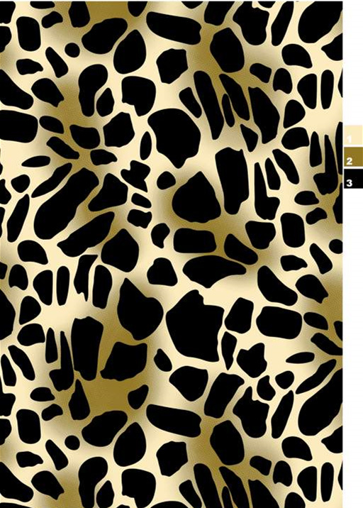 金色豹纹面料印花素材图,适用于服装印花设计与时尚服饰开发