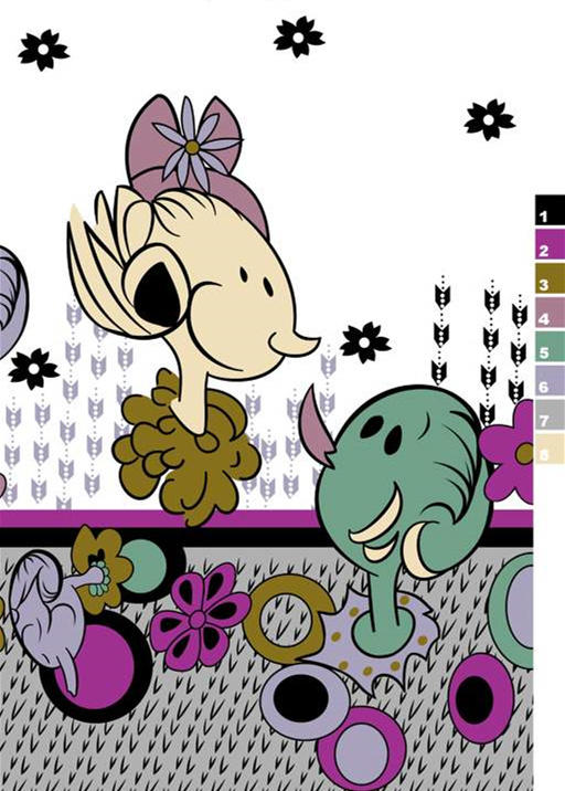 童趣插画风面料印花素材,适用于儿童服装印花设计