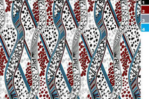 波浪条纹与点状肌理结合的服装印花素材，适用于时尚面料印花设计