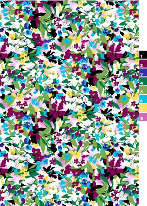 繁花叠影面料印花素材,适用于春夏服装印花设计的高清花型图