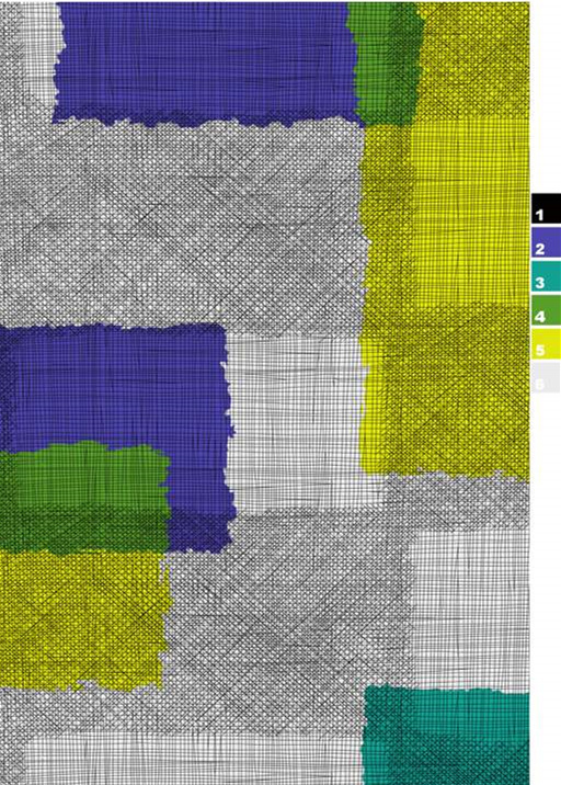 抽象几何线条面料印花素材,适用于现代休闲服装印花设计