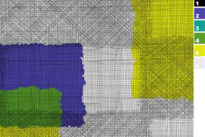 抽象几何线条面料印花素材，适用于现代休闲服装印花设计