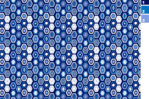蓝白几何六边形面料印花素材，适用于服装印花设计