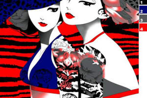 高对比度波普风面料印花素材，适用于服装印花设计与时尚插画