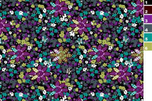 复古繁花面料印花素材图，适用于服装印花设计与数码印染