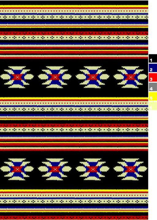 民族风几何条纹面料印花素材,适用于服装印花设计与针织服饰开发