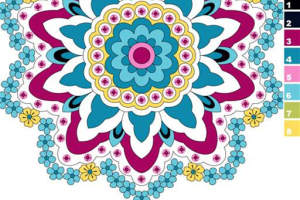 复古曼陀罗花卉面料印花素材，适用于服装印花设计与数码印染