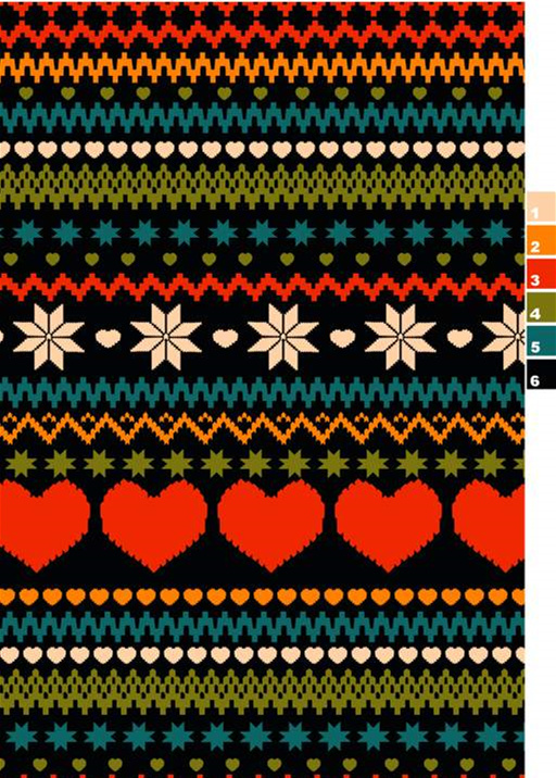 复古像素风面料印花素材,适用于针织衫与节日服装印花设计