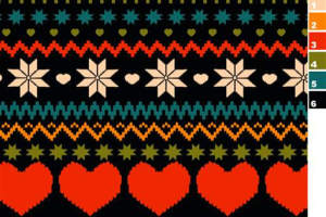 复古像素风面料印花素材，适用于针织衫与节日服装印花设计