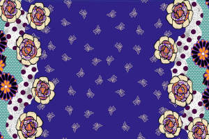 复古撞色花卉面料印花素材，适用于服装印花设计与数码印染