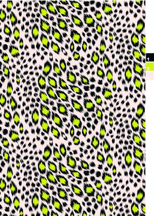 荧光绿豹纹面料印花素材,时尚前卫服装印花设计首选