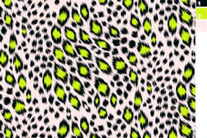 荧光绿豹纹面料印花素材，时尚前卫服装印花设计首选