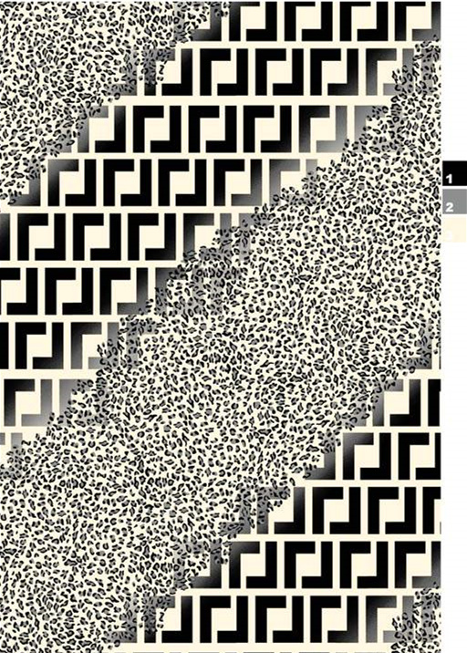 几何迷宫与豹纹融合的服装印花素材,适用于潮流服饰面料印花设计