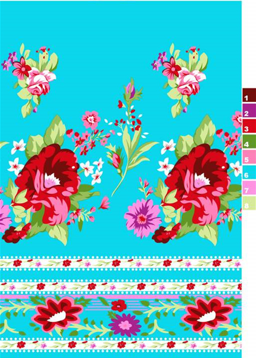 清新花卉面料印花素材,适用于春夏服装印花设计