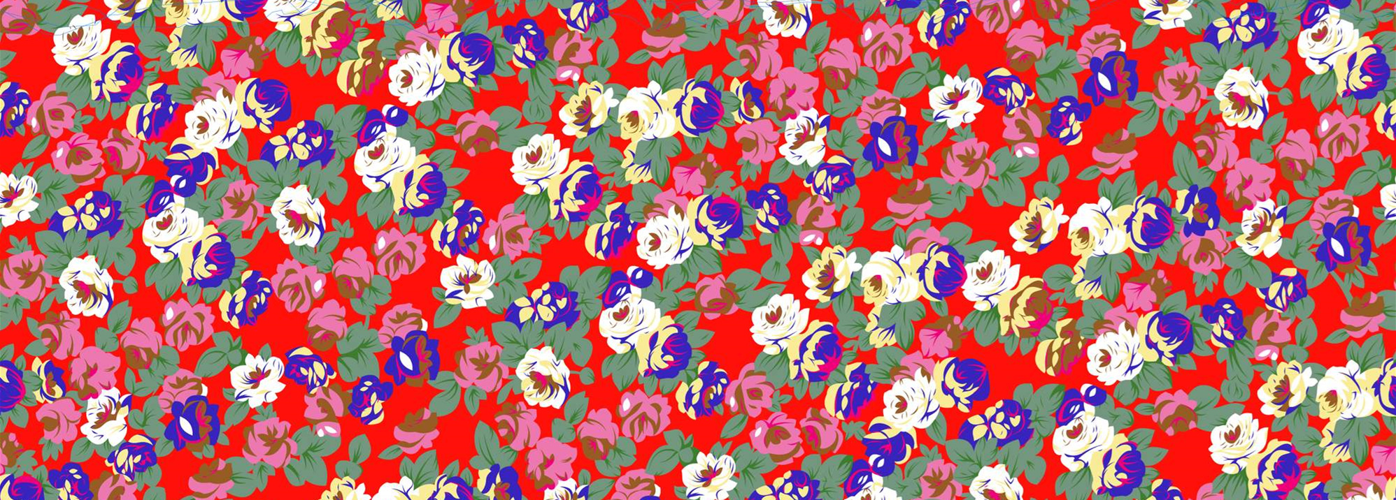 高饱和度玫瑰花卉面料印花素材,适用于服装印花设计与数码印染