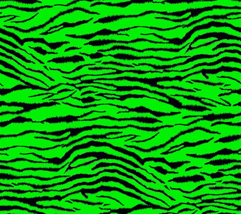 荧光绿虎纹面料印花素材,高对比度服装印花设计图