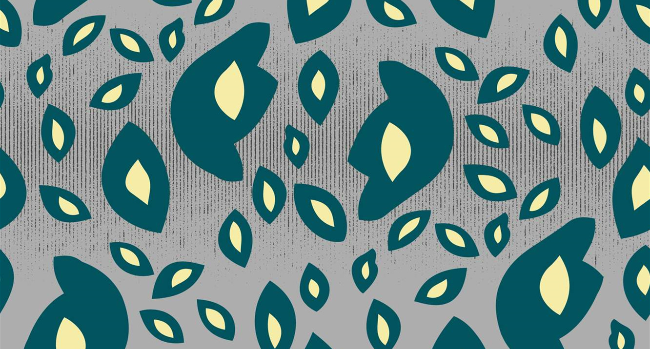 抽象叶形面料印花素材,适用于春夏服装印花设计