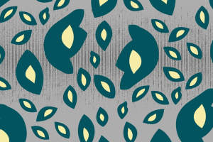 抽象叶形面料印花素材，适用于春夏服装印花设计