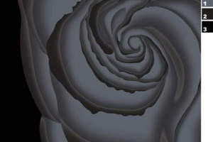 灰调螺旋玫瑰面料印花素材，适用于高端服装印花设计