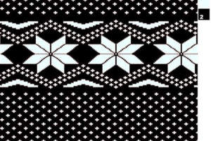 黑白几何雪花纹面料印花素材，适用于冬季服装印花设计