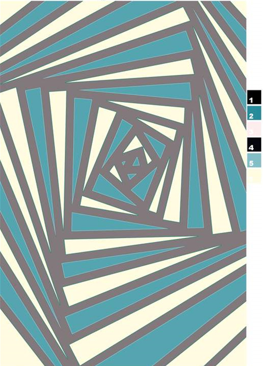 几何螺旋线条面料印花素材,适用于现代简约服装印花设计