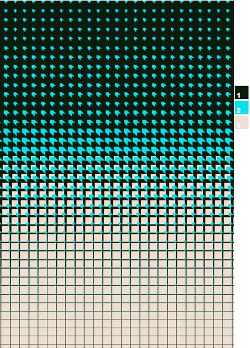 渐变几何箭头面料印花素材,适用于现代简约服装印花设计