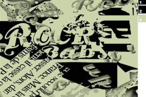 复古拼贴风面料印花素材，适用于潮牌服装印花设计