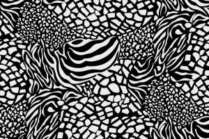 黑白抽象几何肌理面料印花素材，适用于服装印花设计与数码印染