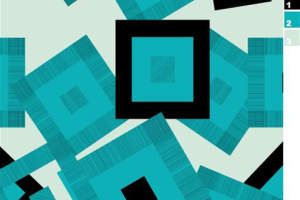 几何叠层蓝黑方块面料印花素材，适用于现代简约服装印花设计