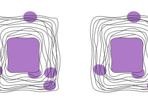 简约抽象线条紫块组合面料印花素材，适用于服装印花设计