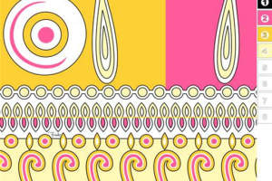 复古波浪纹面料印花素材，适用于服装印花设计的高辨识度花型