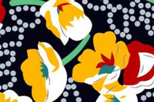 复古波点花卉面料印花素材，适用于服装印花设计与数码印染
