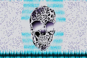 迷幻豹纹骷髅面料印花素材，适用于潮牌服装印花设计