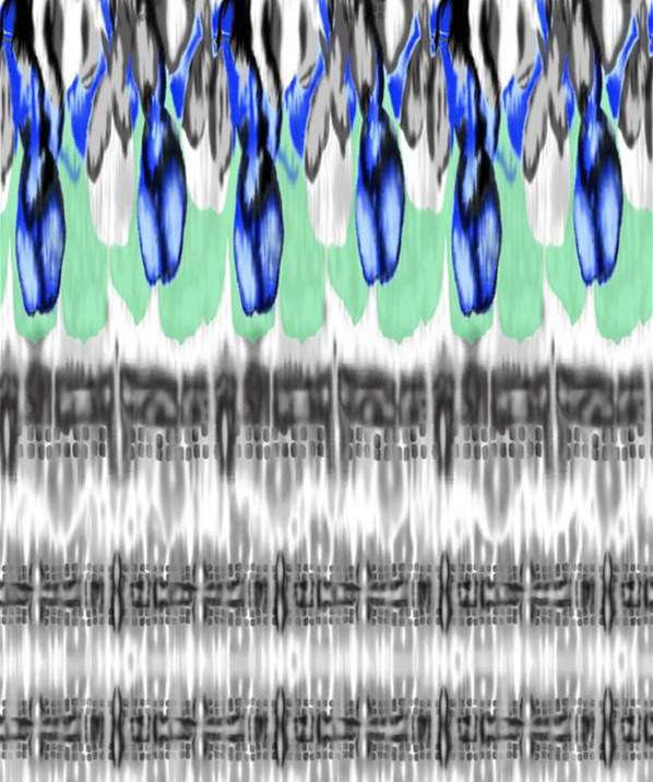 抽象水彩蓝绿渐变面料印花素材,适用于服装印花设计