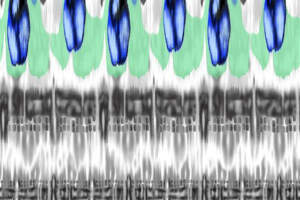 抽象水彩蓝绿渐变面料印花素材，适用于服装印花设计